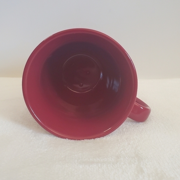MAINSTAYS Monogram Initial M Silver Deep Red Stoneware Coffee Cup Mug 16 Oz - Picture 9 of 11